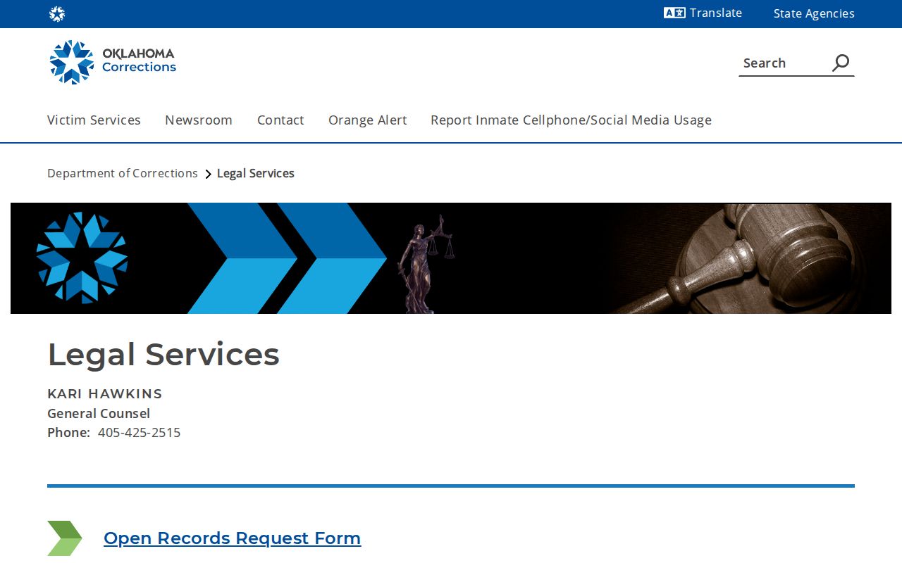 ODOC legal records contacts for confirming a Grady County release date