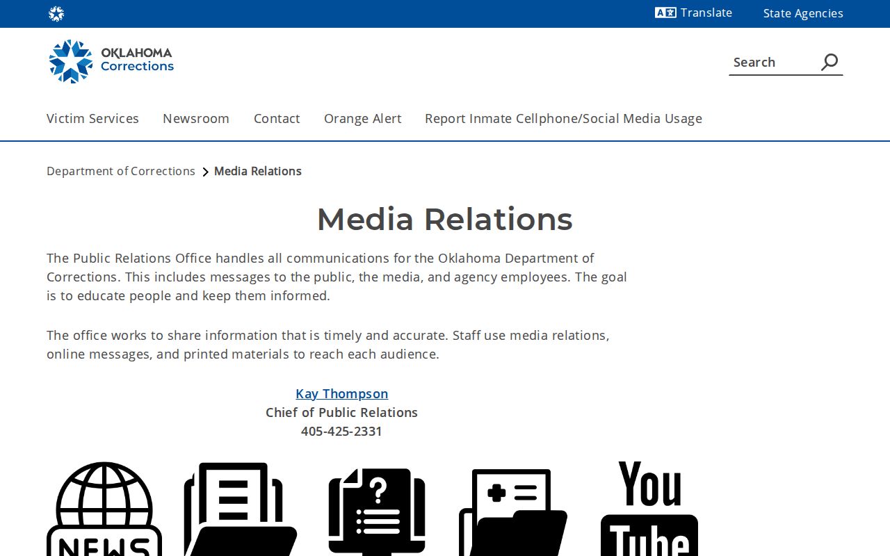 ODOC public data source for a Grady County released inmate photo request
