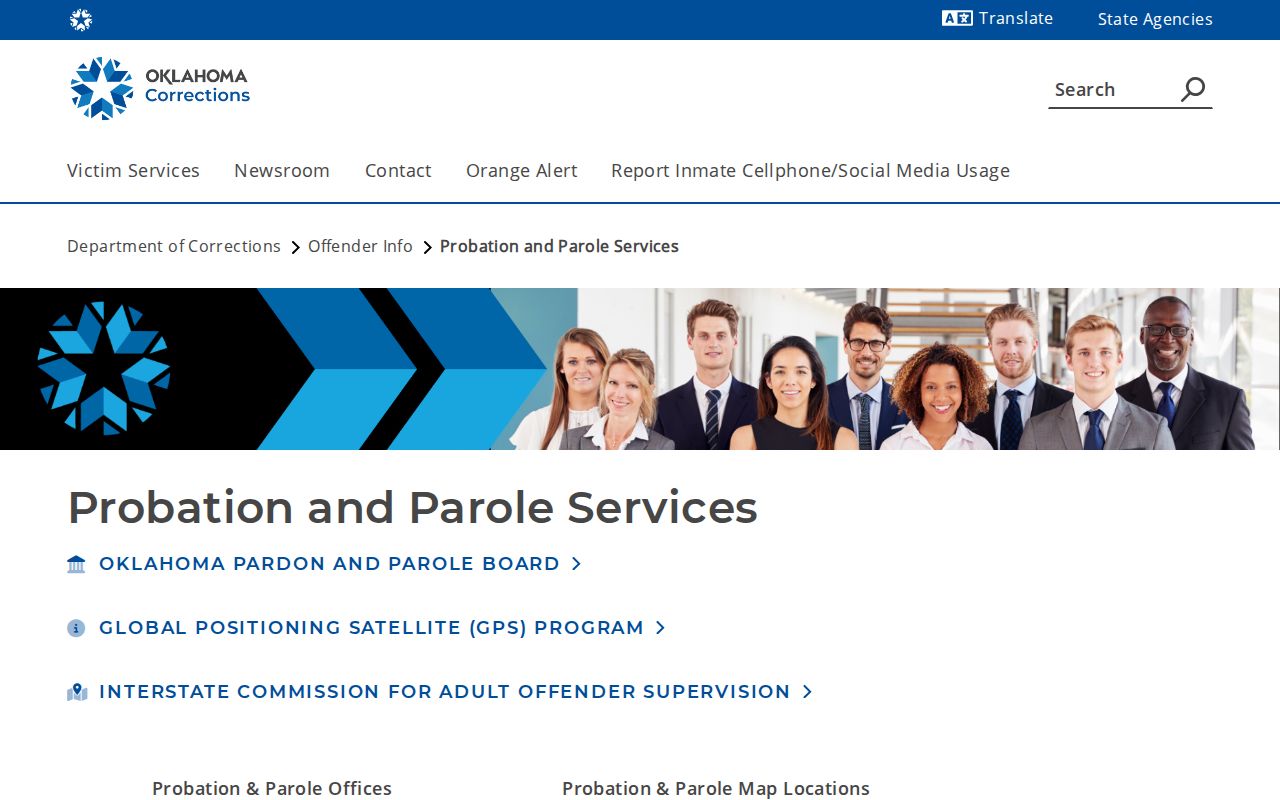 Grady County parole and probation office directory for post-release supervision
